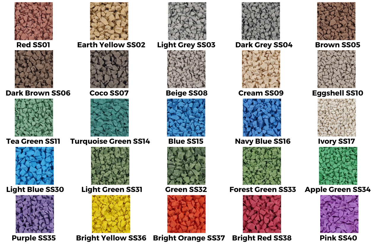 EPDM deluxe rubber mat color charts