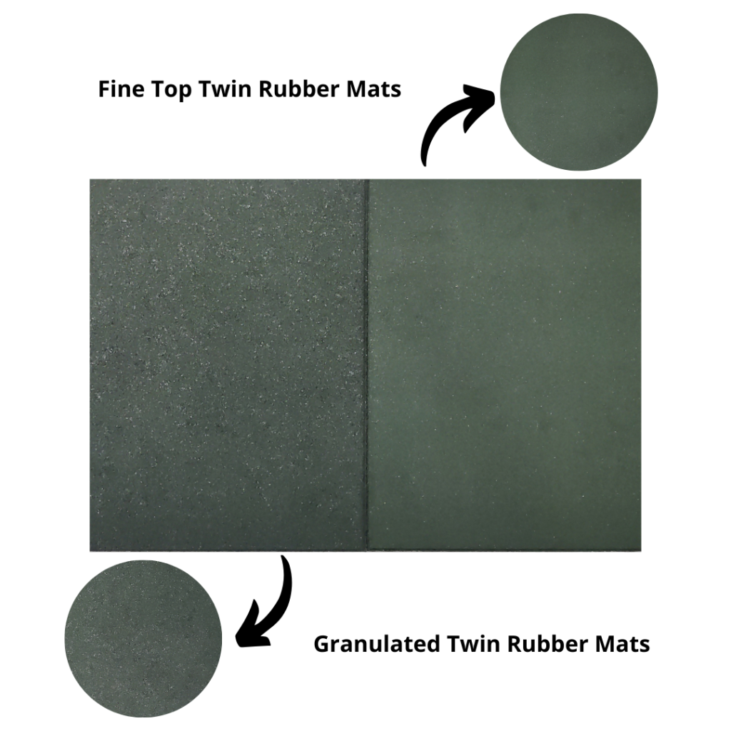 Granulated fine top twin rubber mats