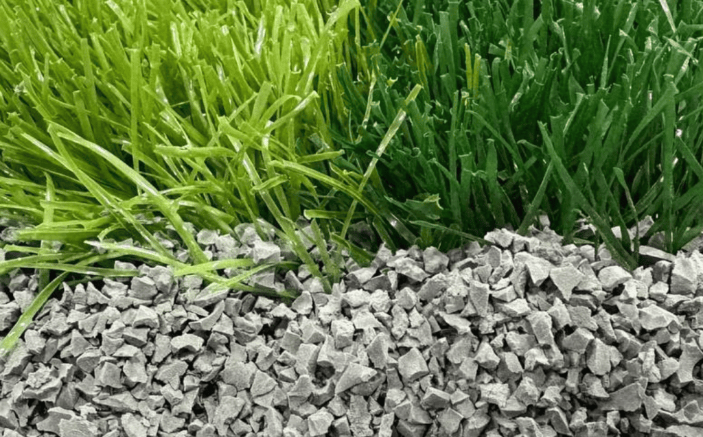 EPDM granules being used as infill for a soccer field.