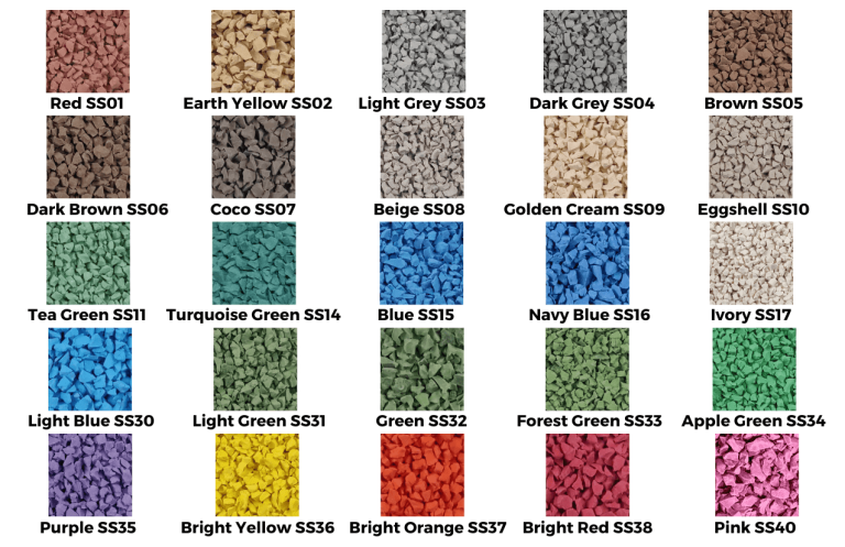 EPDM deluxe rubber mat color charts